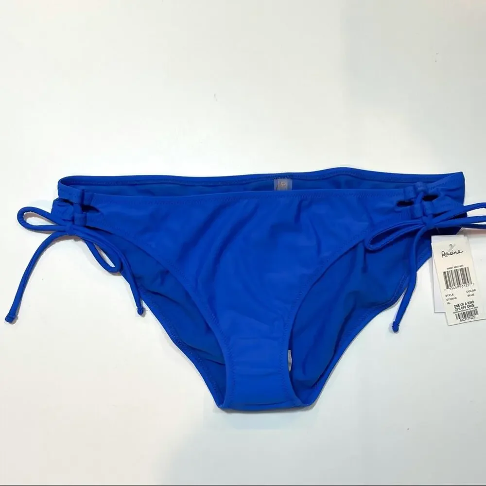 The Raisins Samba Blue Tie Side Brief Swim Bottom